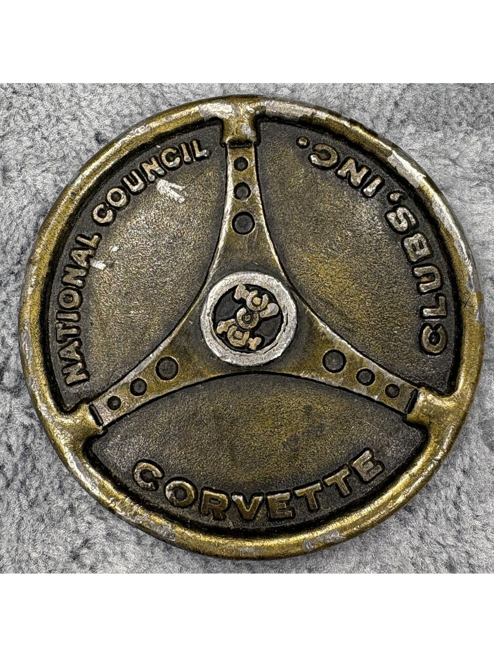 IMC NCCC National Council Corvette Clubs Steering Wheel Belt Buckle Gold Tone